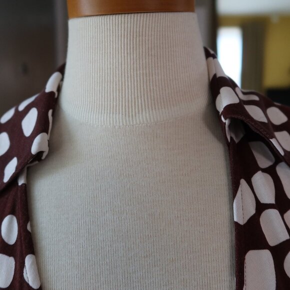 Diane von Furstenberg DVF $285 "Jilda" 100% silk wrap blouse top brown/ivory 2 - Picture 5 of 16